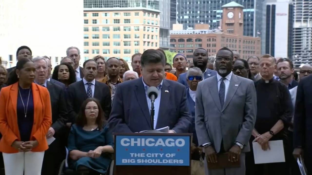 Chicago - Gov. Pritzker: “Trump is defunding the police”