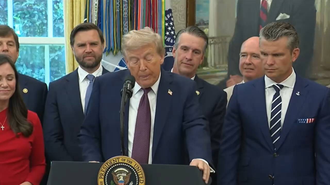 White House - Pres. Trump: "We were losing the race in space very badly to China and to Russia"