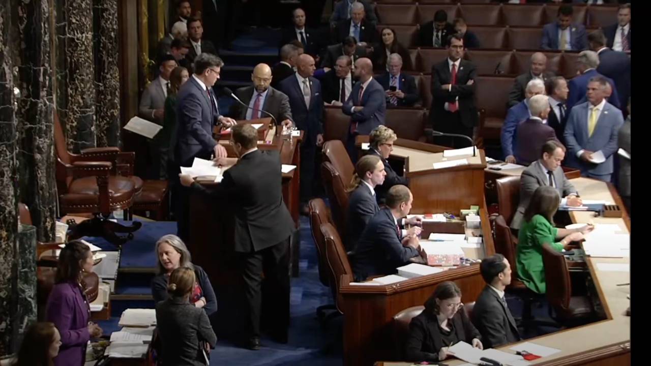 US House Floor - Speaker Johnson calls for order during a moment of silence for Charlie Kirk
