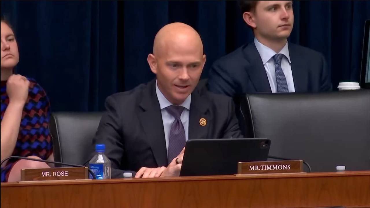 House Financial Services - Rep. Timmons (R-SC): “we must establish clear rules of the road that allow the free market to thrive”