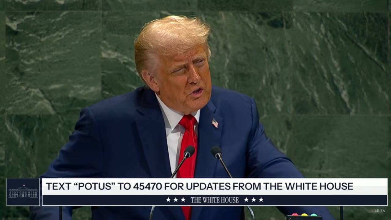 White House - Pres. Trump at the UN on Hamas: "Release the hostages now"