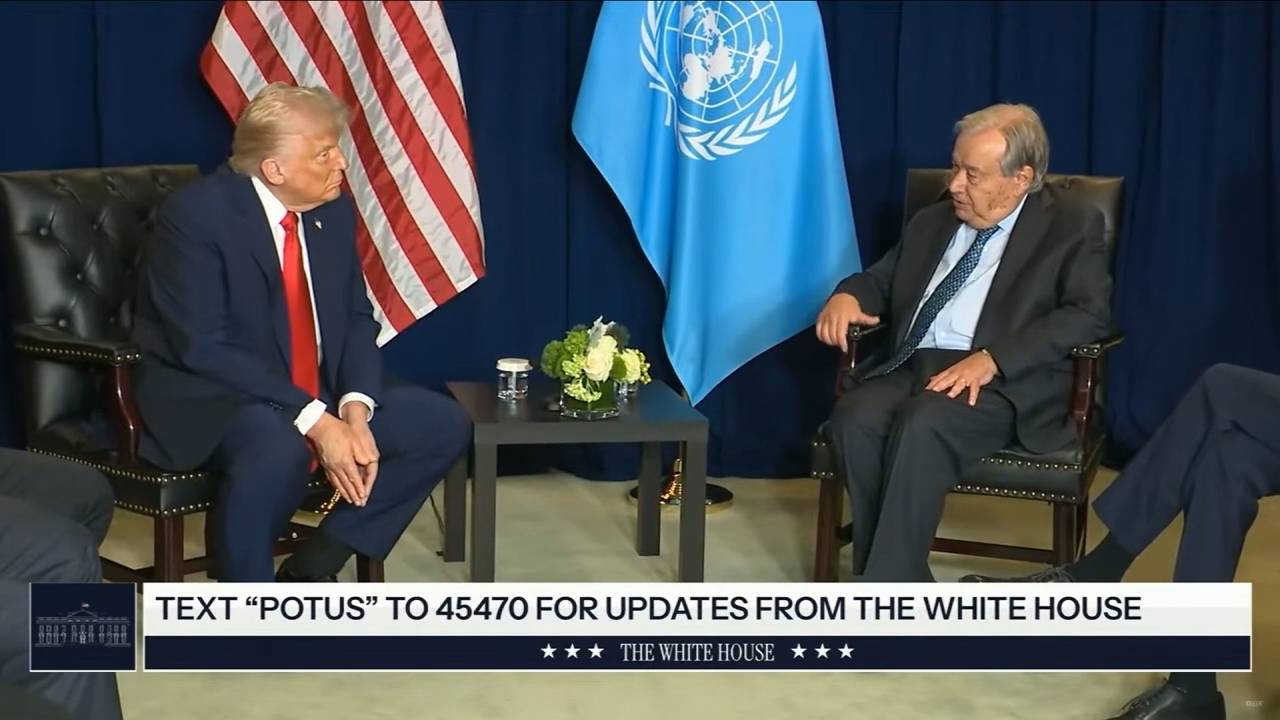 White House - UN Secretary General Antonio Guterres offers support in pursuing "a just peace based on our common values"