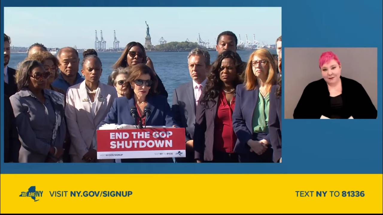 10 01 25 New York - Gov. Hochul: "We're not going to let Donald Trump and these Republicans extinguish the values that our Statue of Liberty symbolizes"
