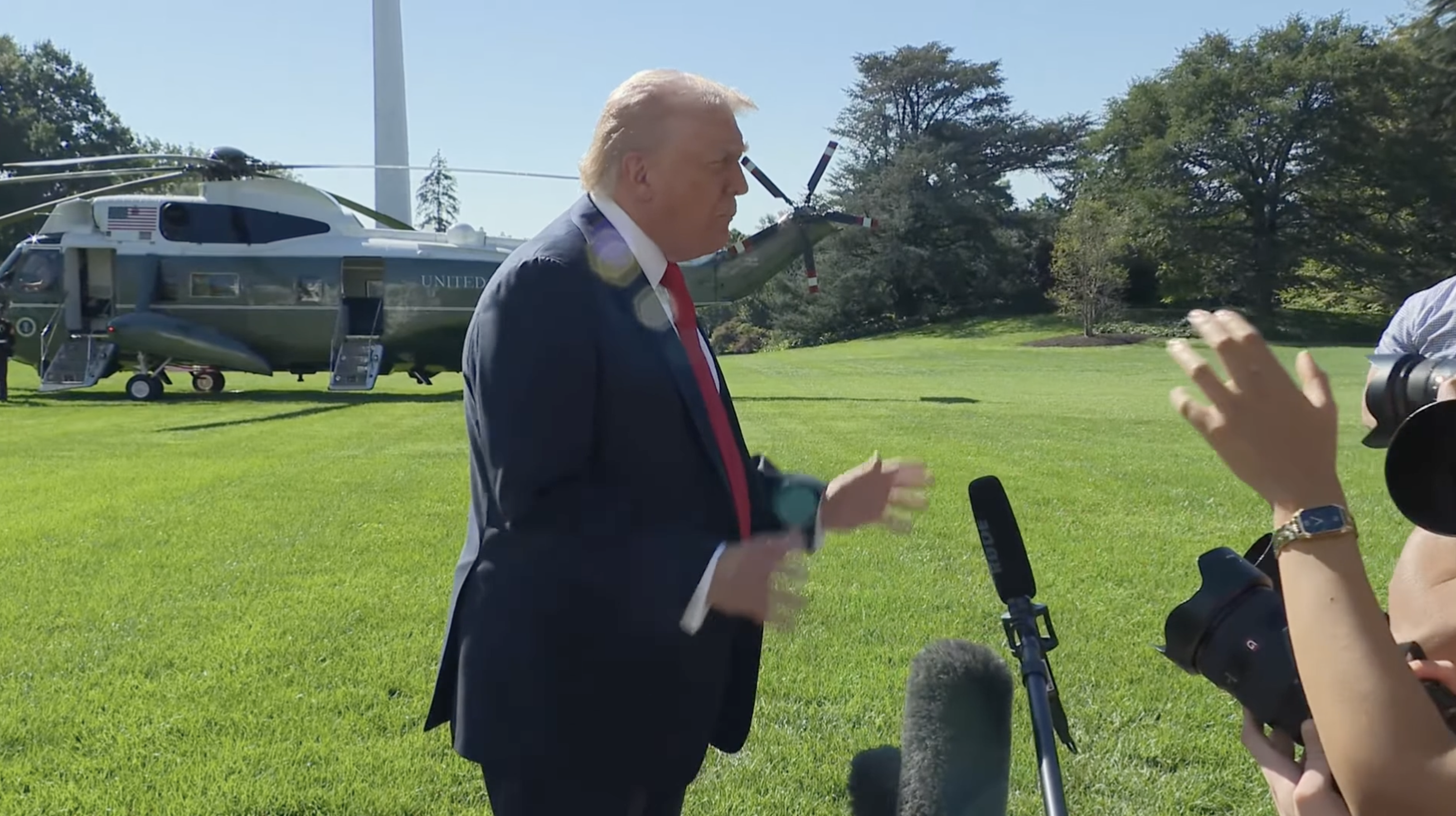 The White House– President Trump: “I think that Pritzker is afraid for his life.”