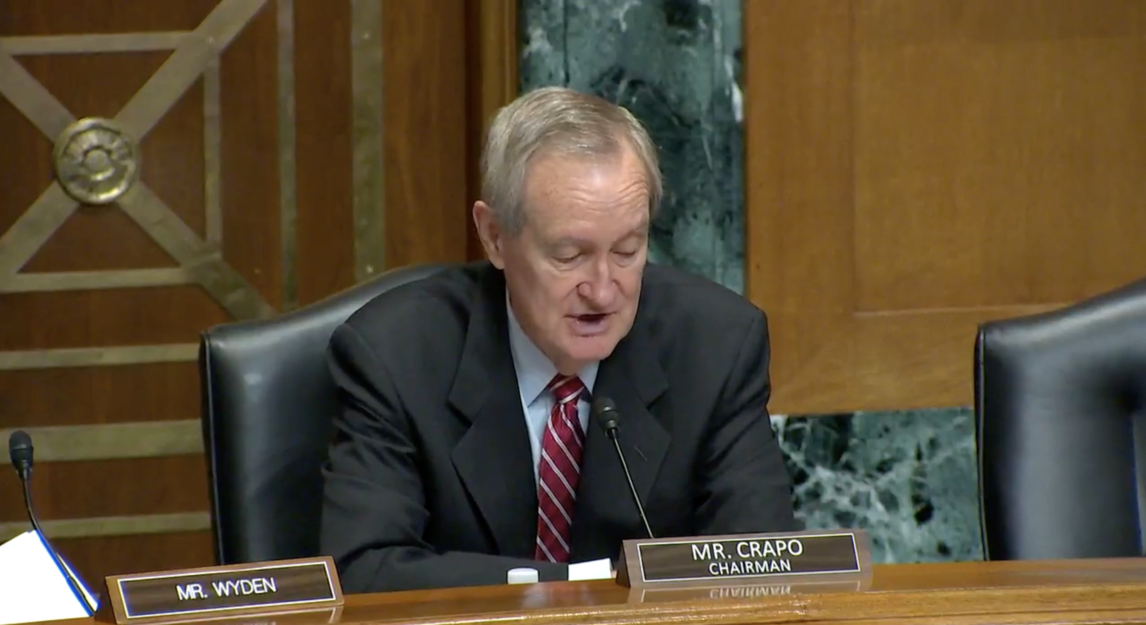 Senate Finance Meeting Business meeting to consider the nominations of Jonathan Greenstein…– Mike Crapo (R-ID): “The committee today is voting on Mr. Theurer’s nomination