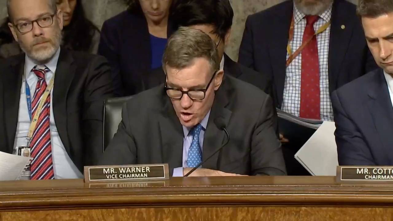 Senate Intelligence - Sen. Warner (D-VA): “The DHS disbanded a federal team that once pursued child traffickers”