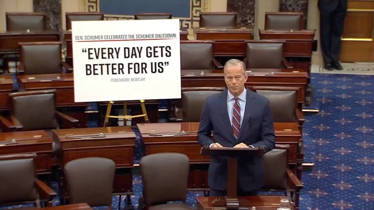 Senate Floor - Sen. Thune (R-SD): “If we fail to fund the government by the end of the day today, American service members will begin going without their paychecks”