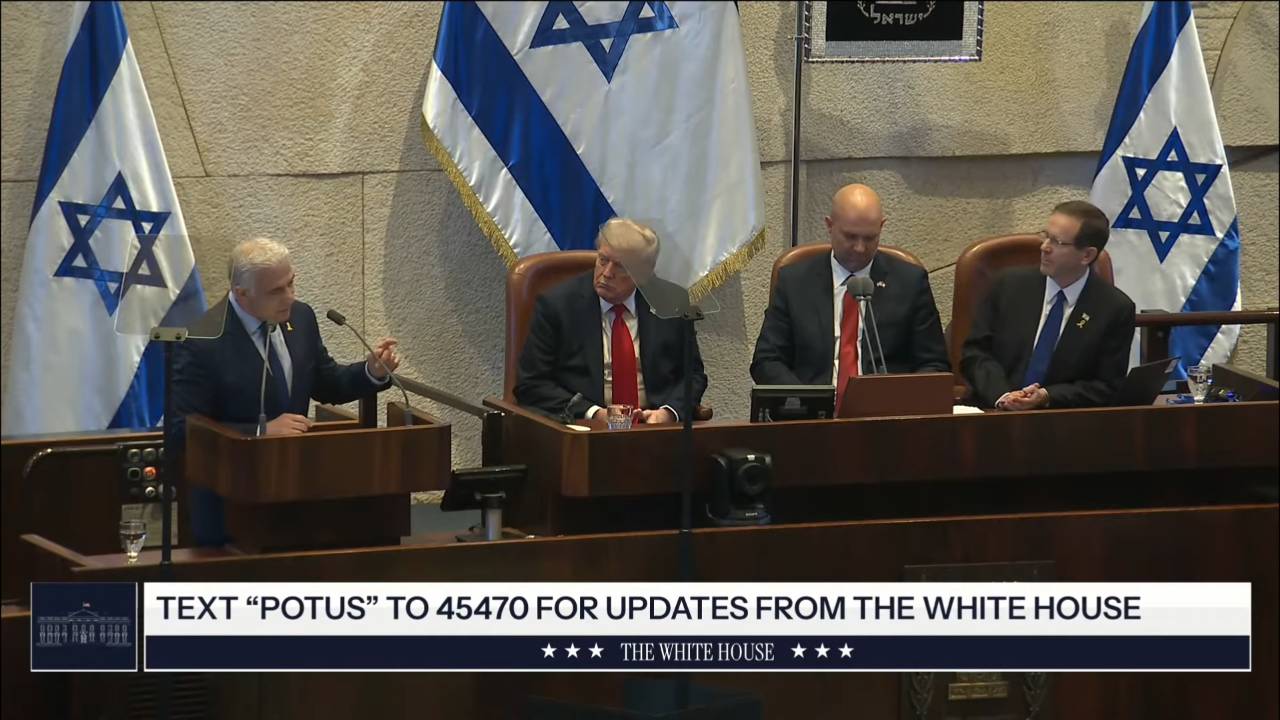 The Knesset - Opposition Leader Yair Lapid to Pres. Trump: "The fact that you were not awarded the Nobel Peace Prize is a grave mistake"