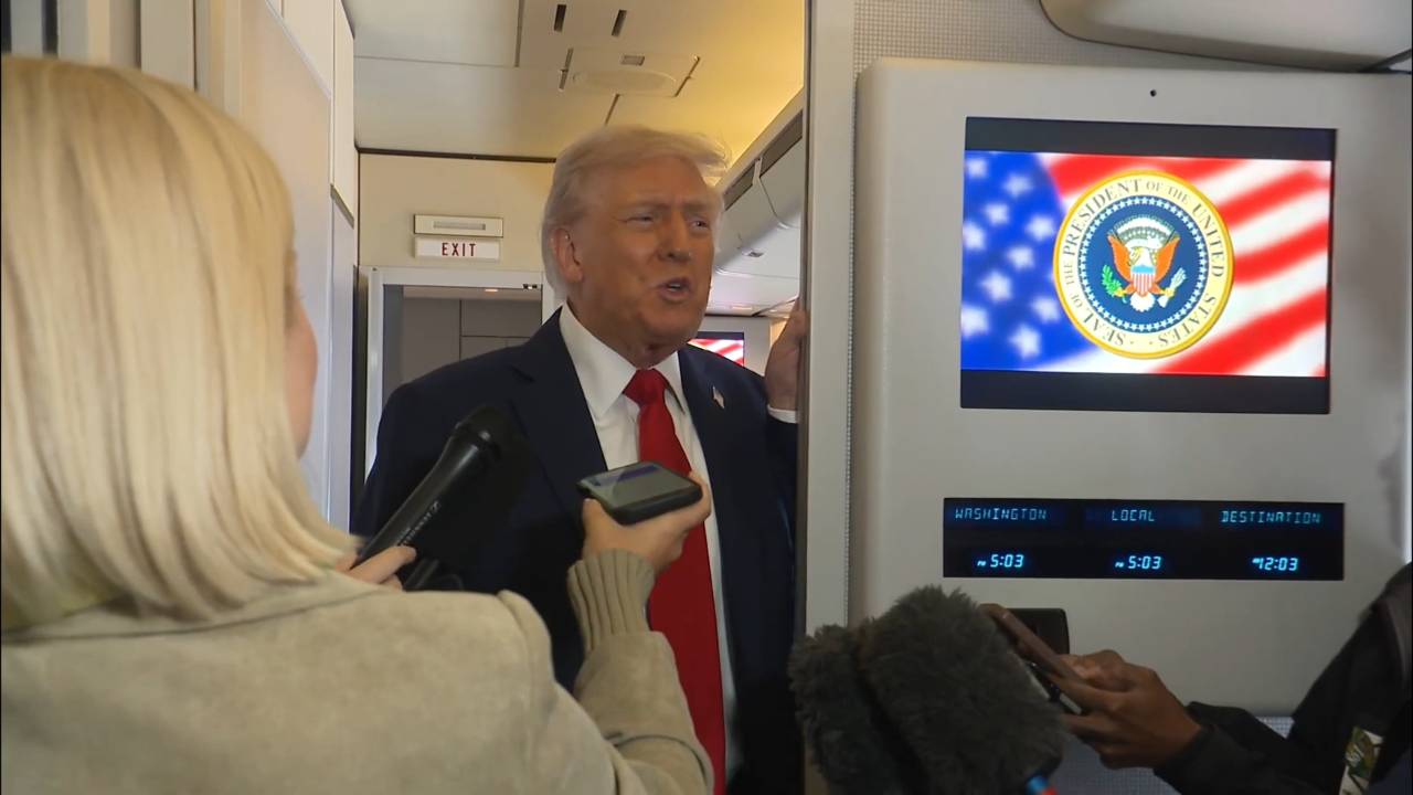 Air Force One - President Trump: “the ceasefire is gonna hold and we'll make sure it holds”