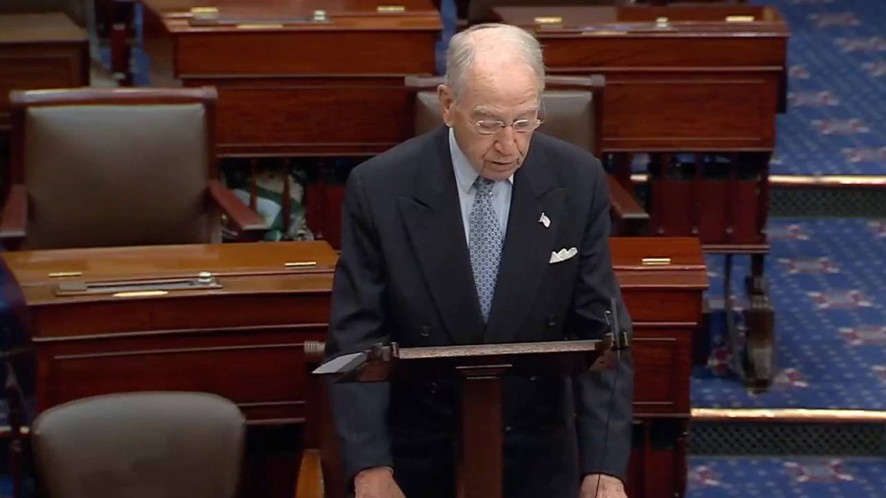 US Senate Floor - Sen. Grassley (R-IA): “With the ultimate goal of destroying Israel”
