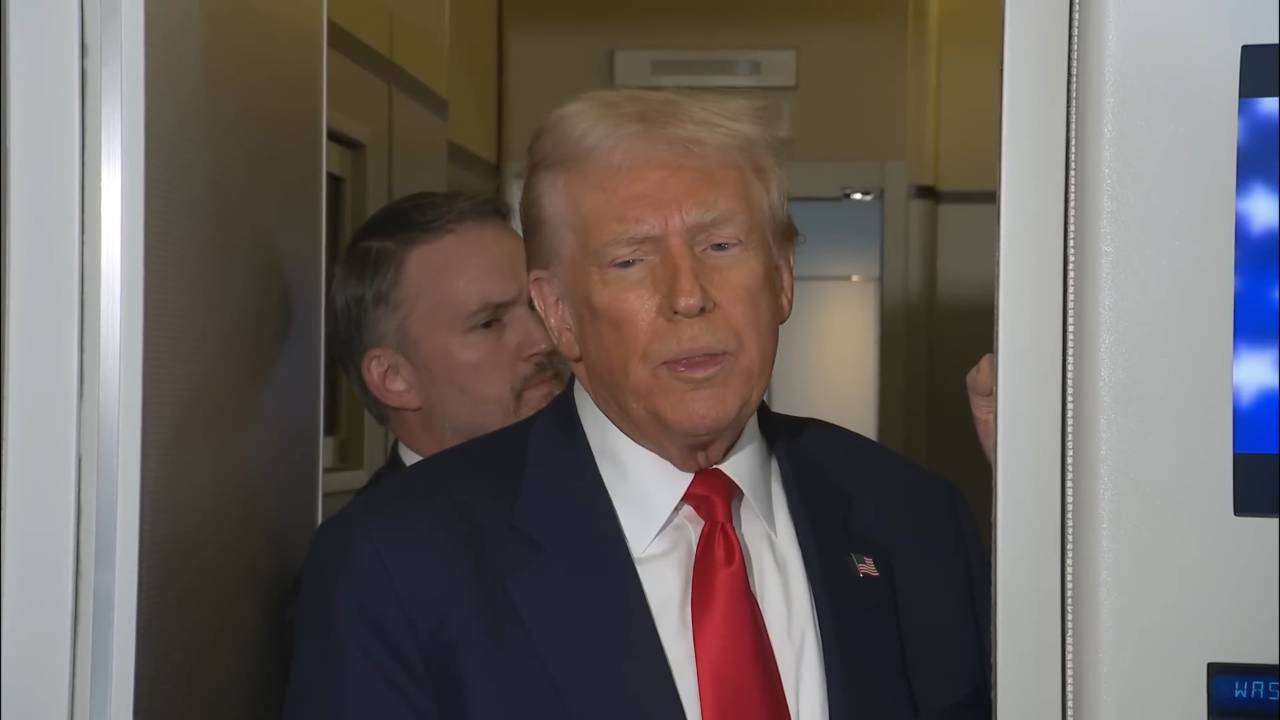 Air Force One gaggle - Pres. Trump: "On fentanyl we agreed that he was going to work very hard to stop the flow"
