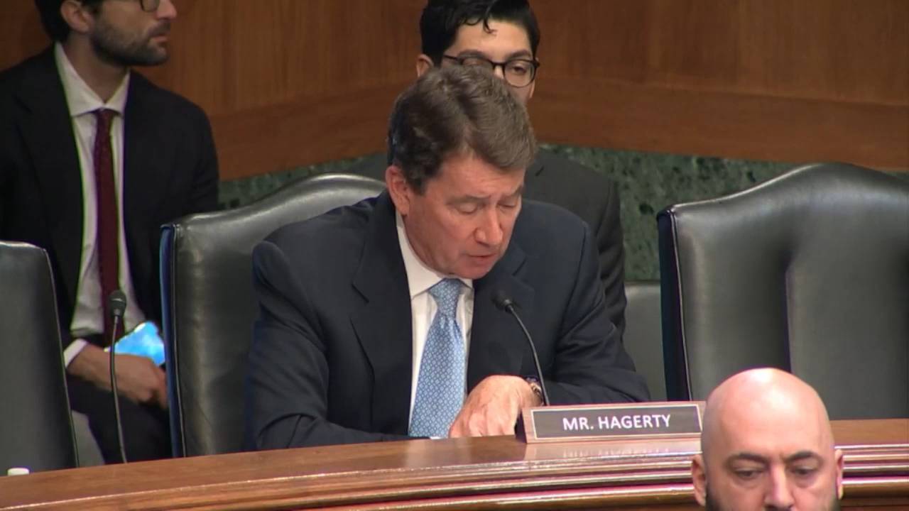 Senate Banking - Sen. Hagerty (R-TN): "This perception of 'too big to fail' on depositor behavior poses a grave risk to regional and community banks"