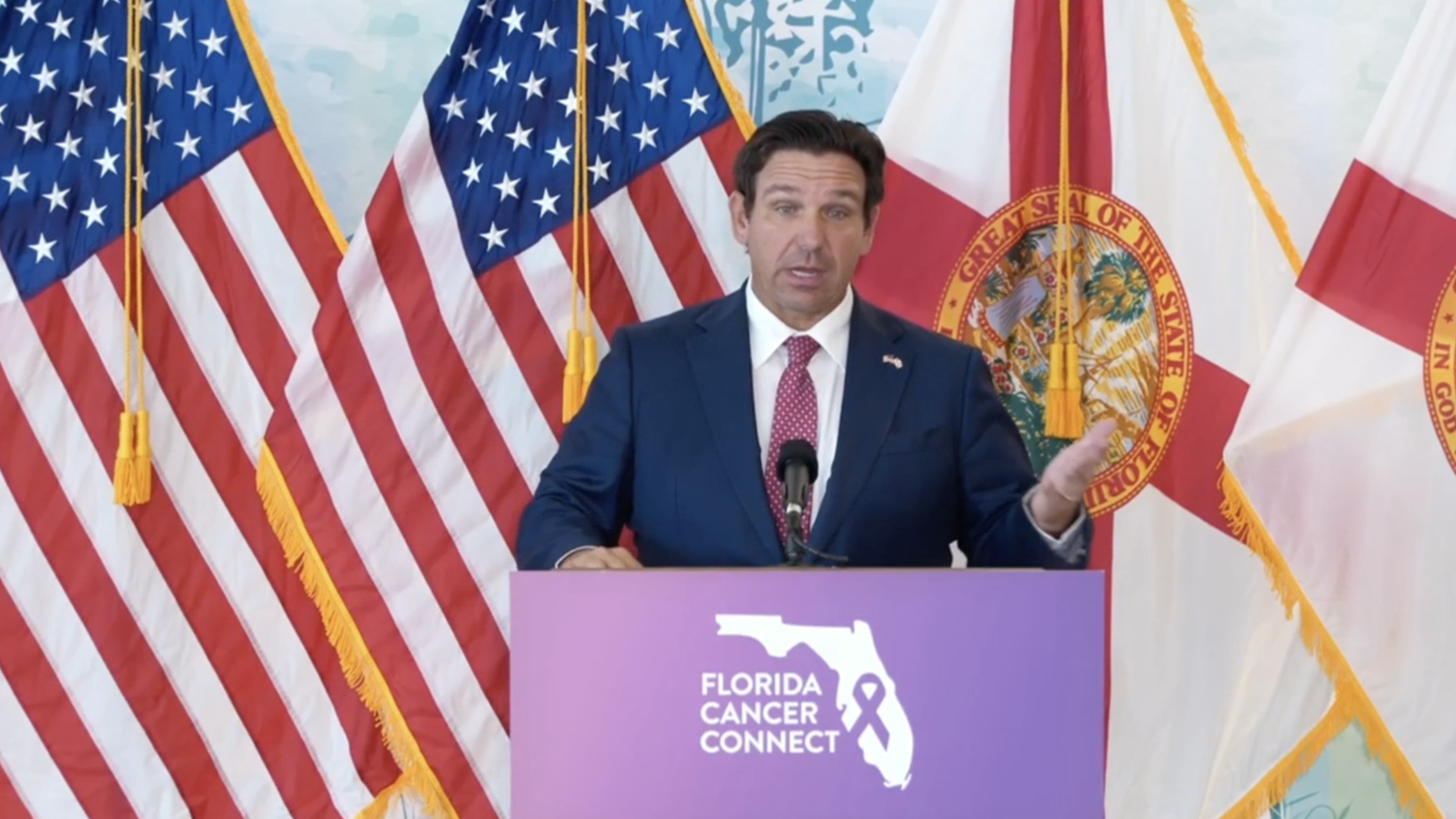 Governor Ron DeSantis and First Lady Casey DeSantis Announce Cancer Funding Awards–  Ron DeSantis (R-FL): “and we're making announcements about what Florida is doing and will continue to do on combating cancer.”
