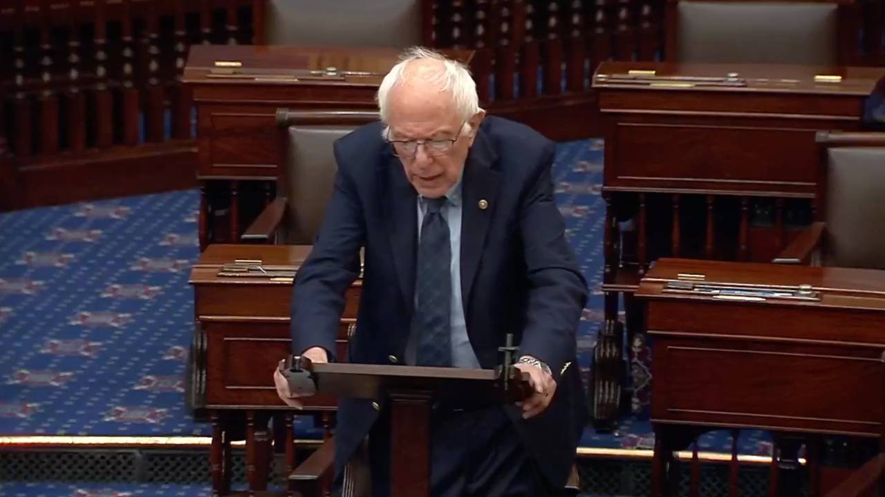 Senate Floor - Sen. Sanders (I-VT) on Trump: “Threatens to arrest and jail his political opponents”