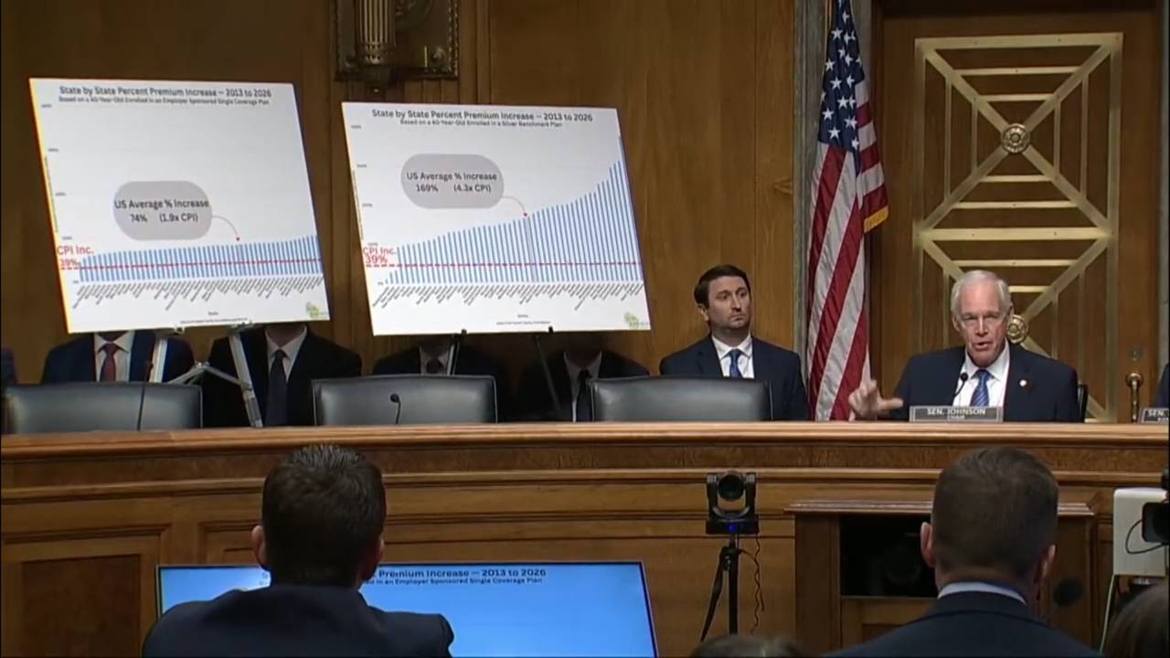 Senate Homeland Security - Sen. Johnson (R-WI): “there's no reason for healthcare costs to be running this much higher than inflation”
