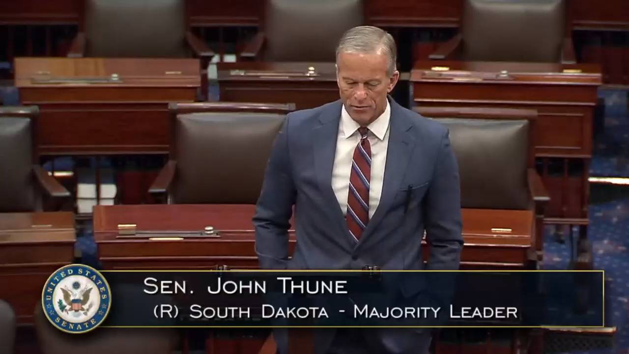 Senate Floor - Sen. Thune (R-SD) urges colleagues to support the latest bill to end the government shutdown 