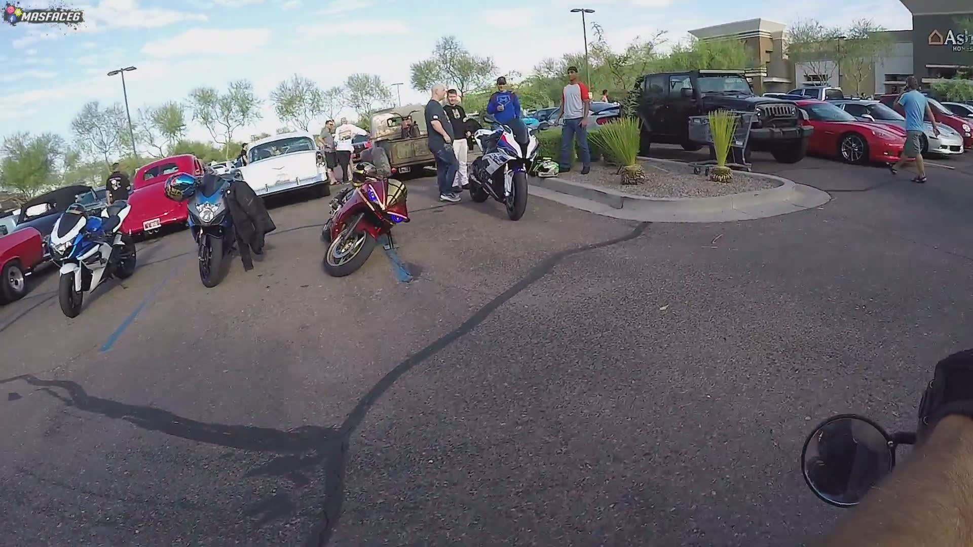 Hat falls off during traffic ride