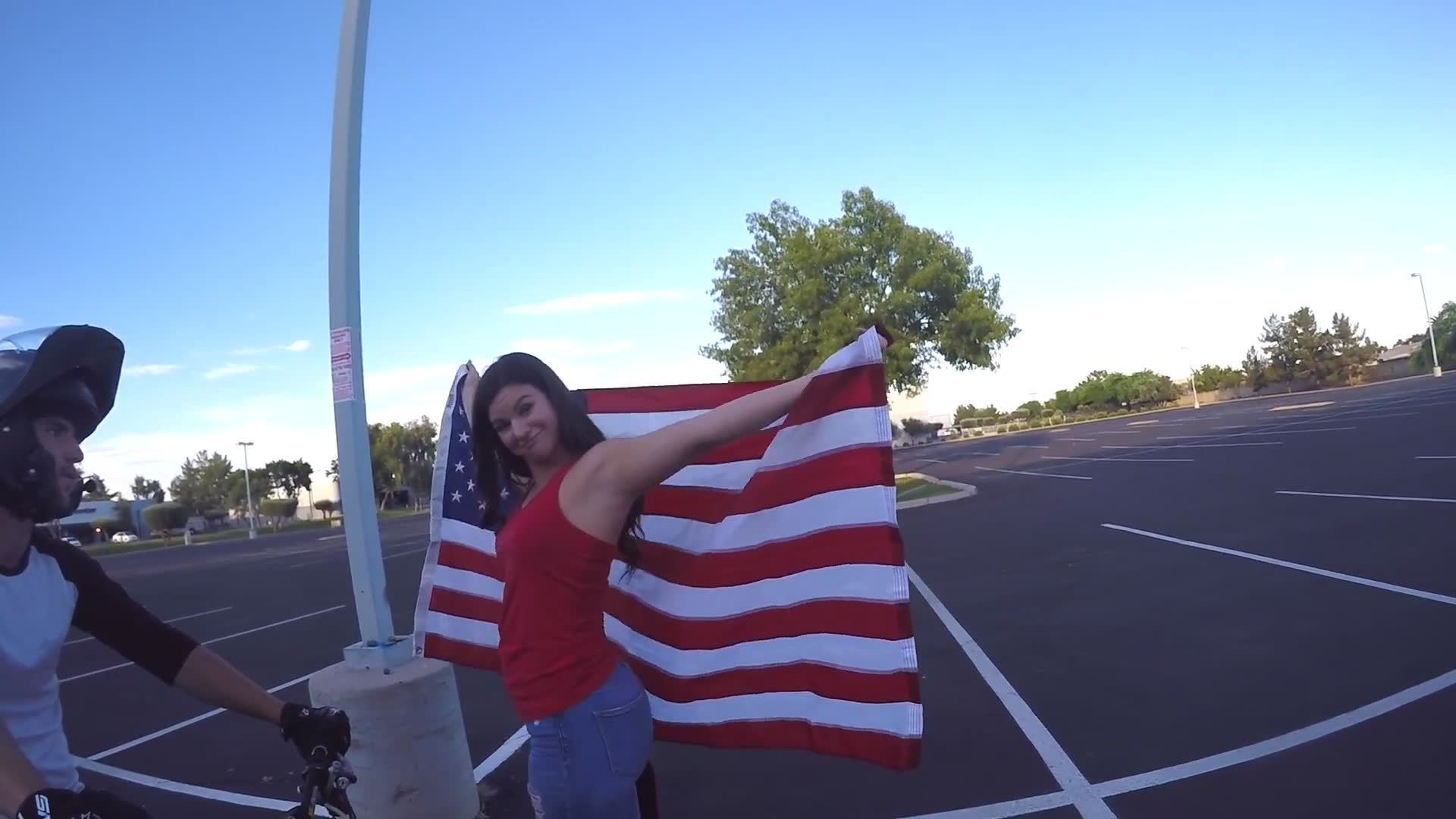 Fourth of July photoshoot features motorcycle models