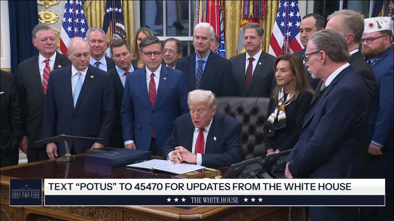 11-12-25 White House - Pres Trump: "We're sending a clear message that we will never give into extortion"
