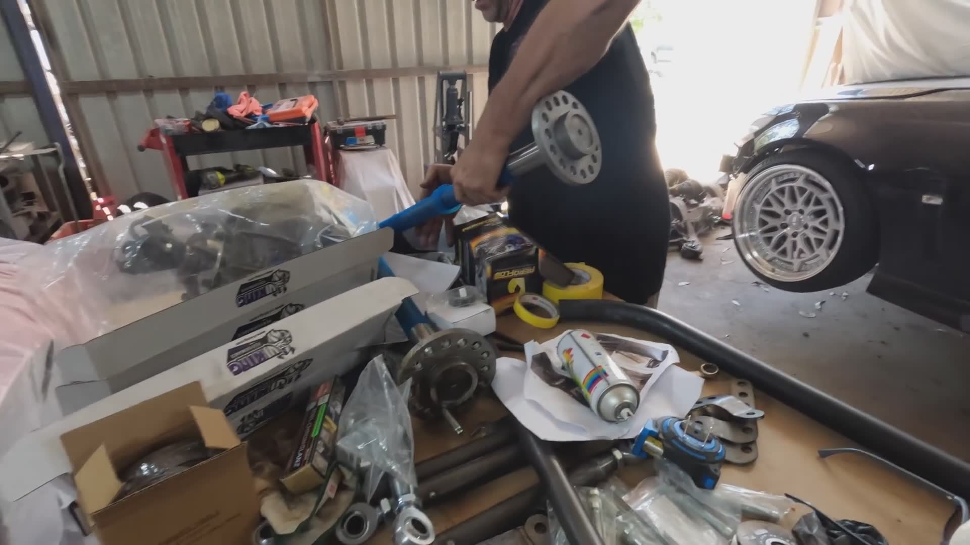Installing eight inches of wheel offset for the upcoming Australian car festival appearance