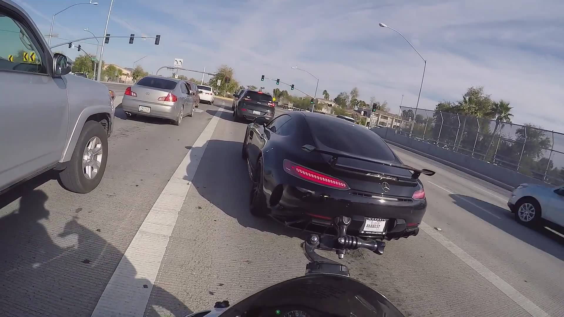 Exotic German supercar with race-bred performance captured on video during street encounter