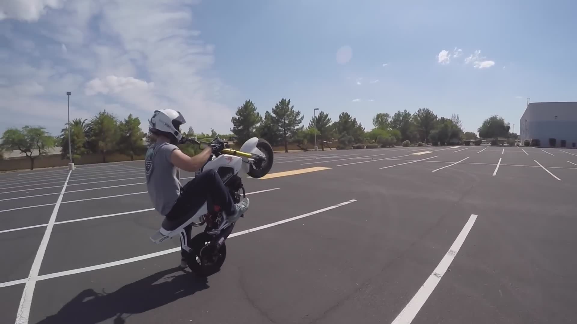Miniature motorcycle wheelie instruction tailored specifically for compact bike