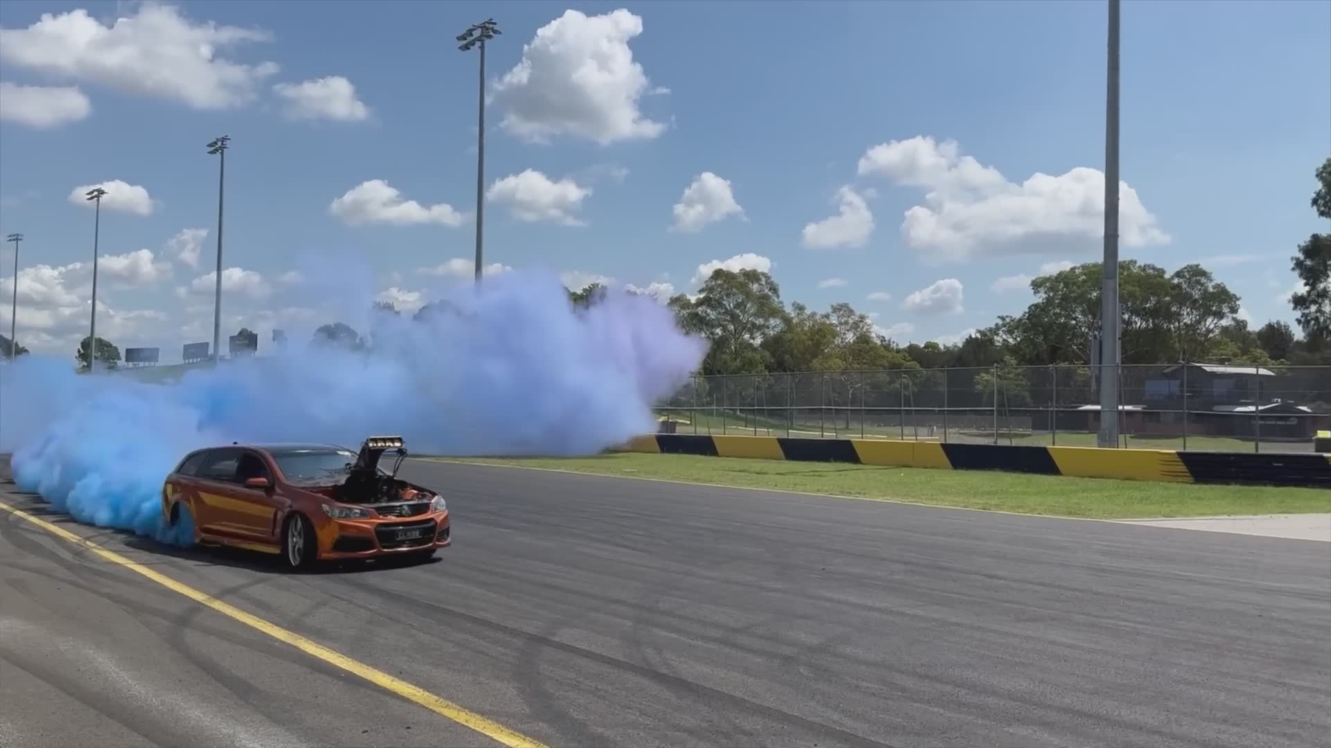 Nearly crossing the line during aggressive first day driving