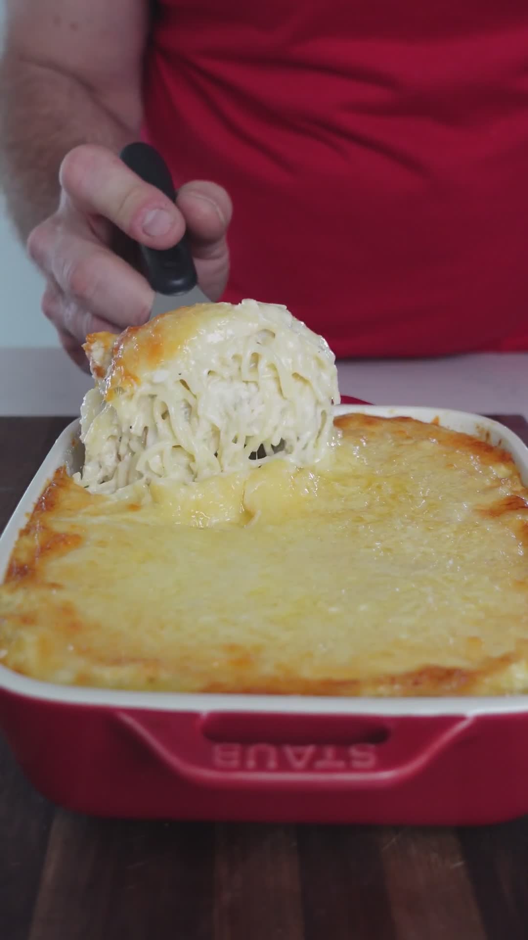Creamy chicken tetrazzini casserole for easy comfort food dinner