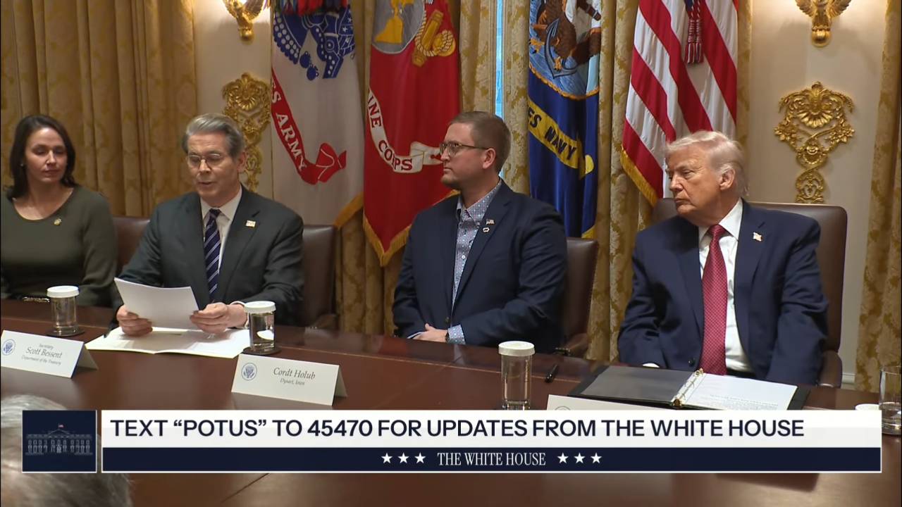 White House - Sec. Bessent: “hina committed to purchase at least, at least 12 million metric tons of U.S. soybeans”