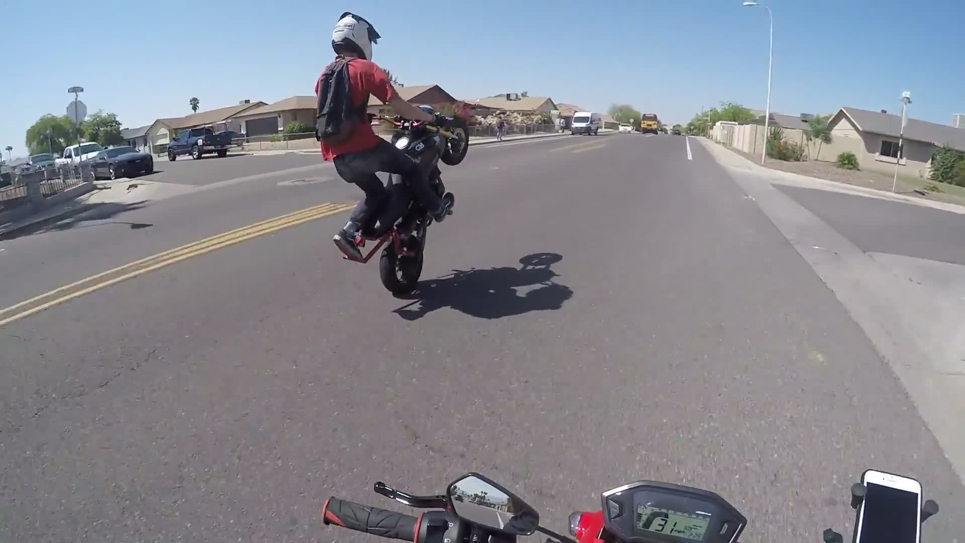 Extended stunt session documenting progression of wheelie skills over time
