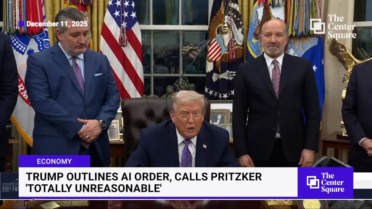 Trump outlines AI order, calls Pritzker 'totally unreasonable'