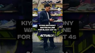 Kiyan Anthony waited in line for Black Cat 4s #SneakerShopping