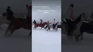 The freedom of the spirit is hidden in the speed of horses running with the wind. ❄️🐎✨