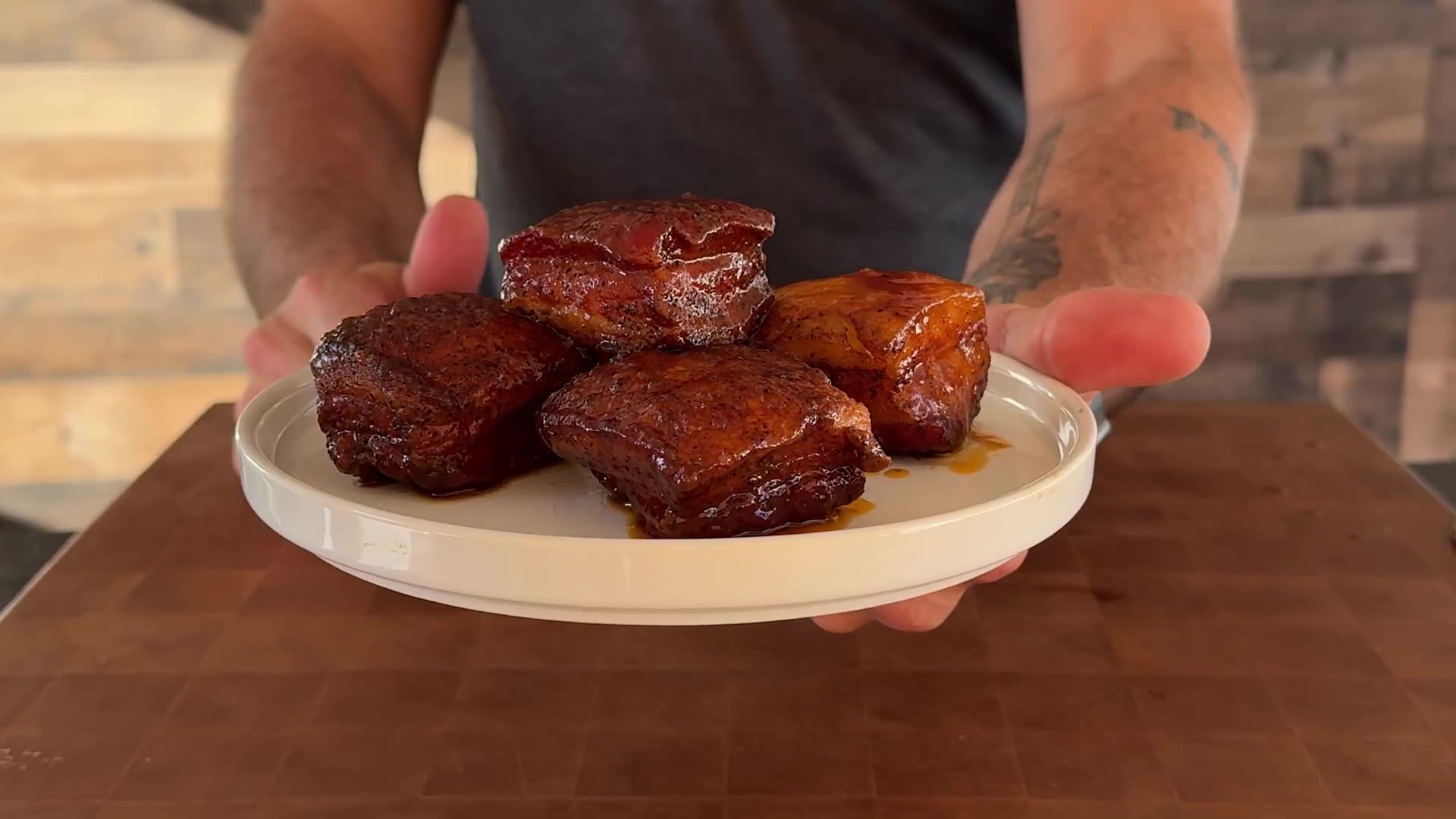 Low-carb sugar-free pork belly burnt ends for keto