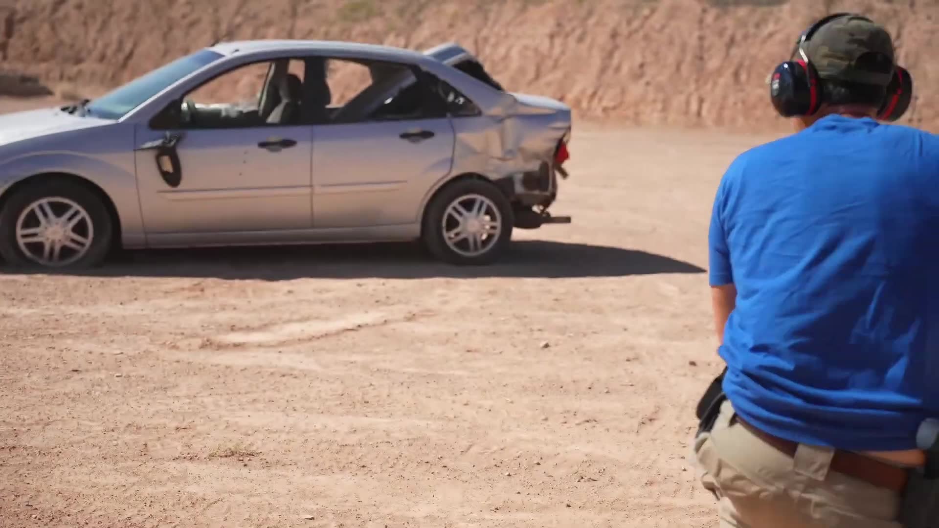 Rifle penetration test on vehicles