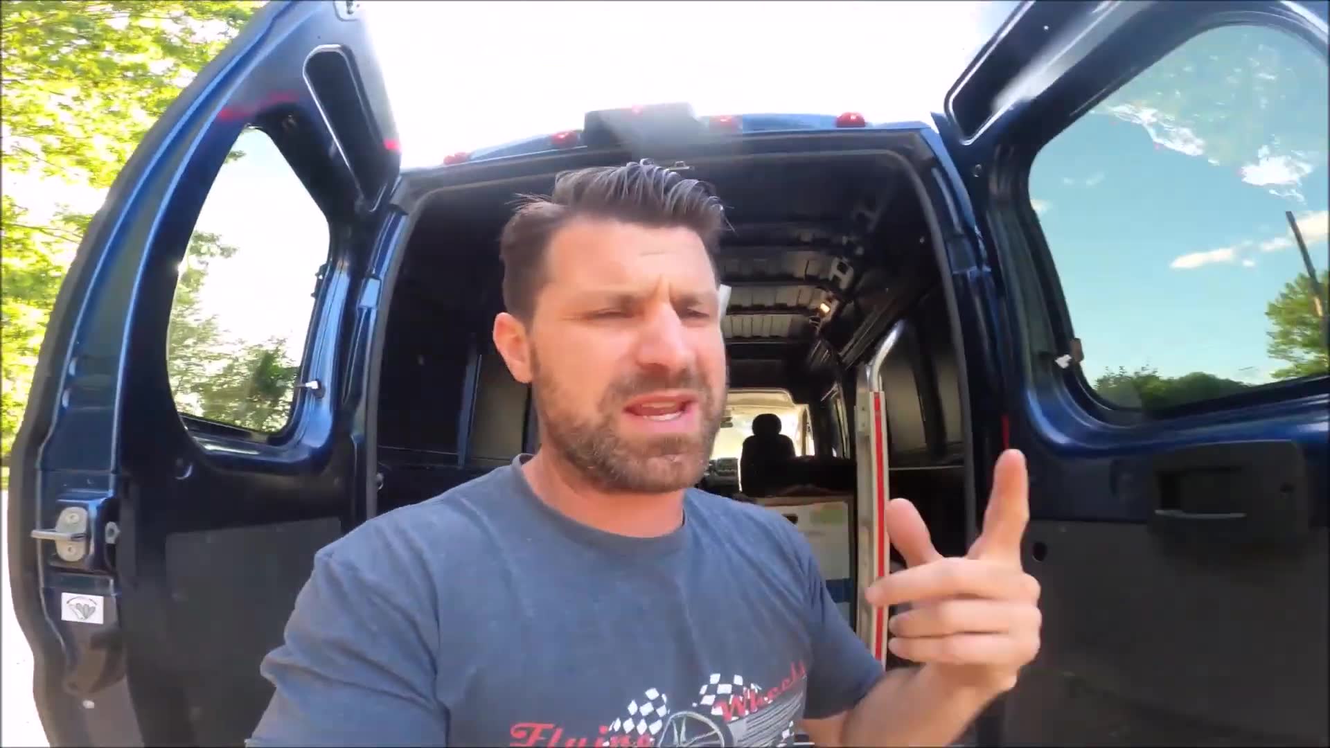 Commercial van flips building exotic car fund