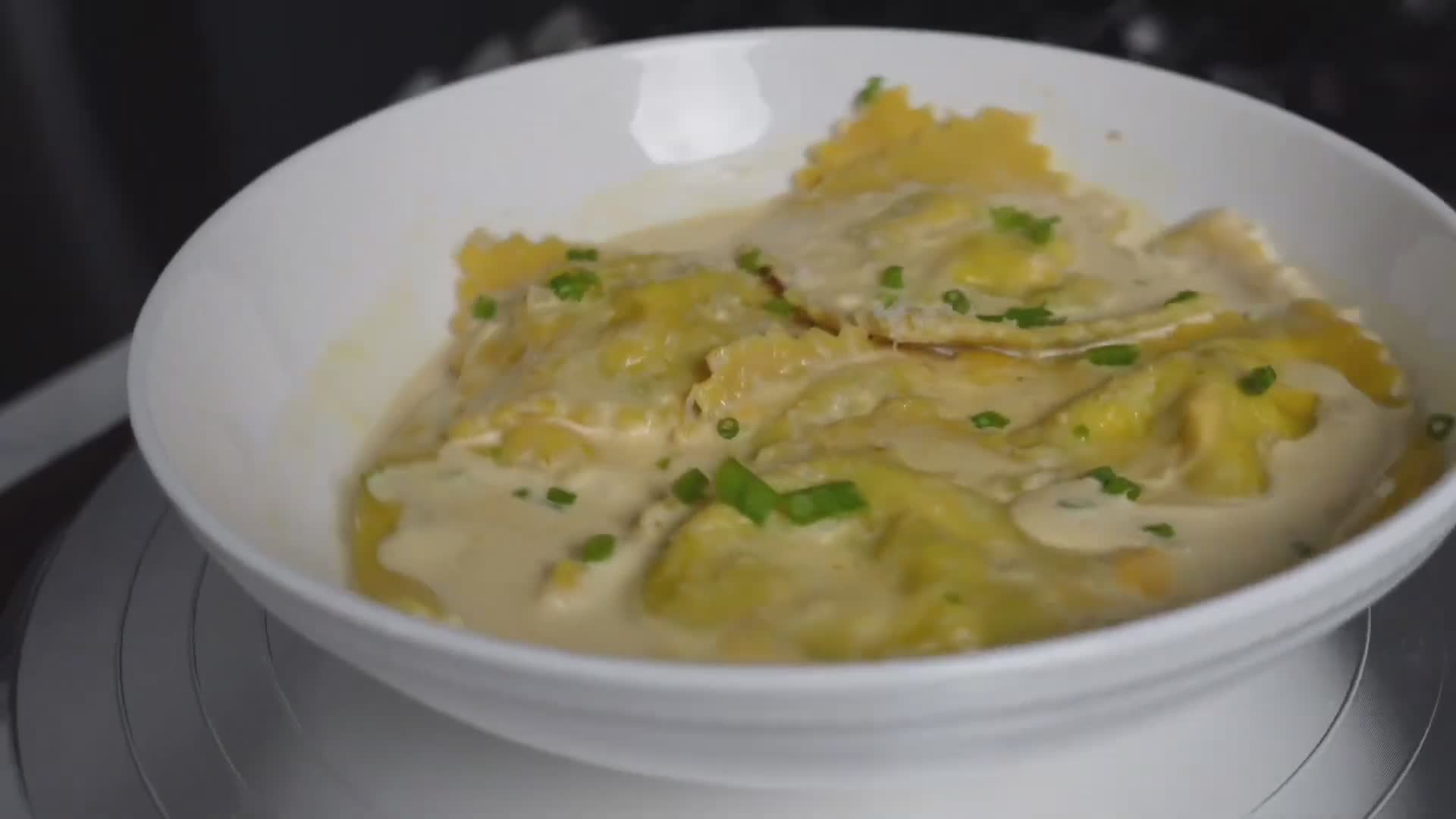 Fresh pasta pumpkin ravioli from scratch
