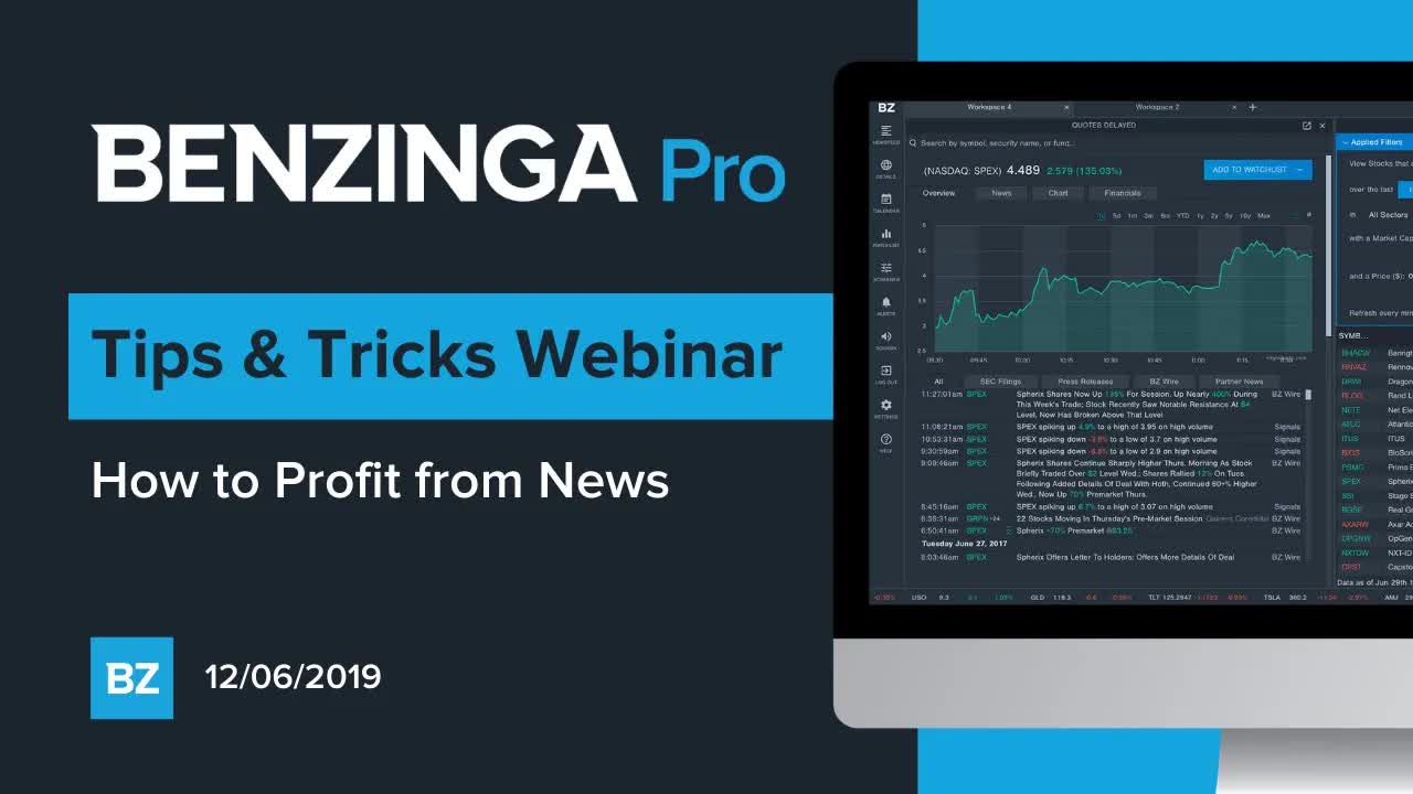 Benzinga Webinar: How to Profit From News 12/6/2019