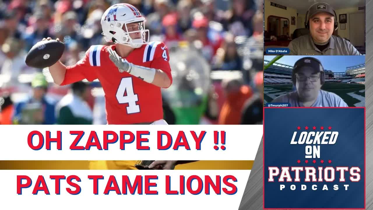 Victory Monday: New England Patriots Shut Out Detroit Lions 29-0 in Bailey Zappe’s First NFL Start