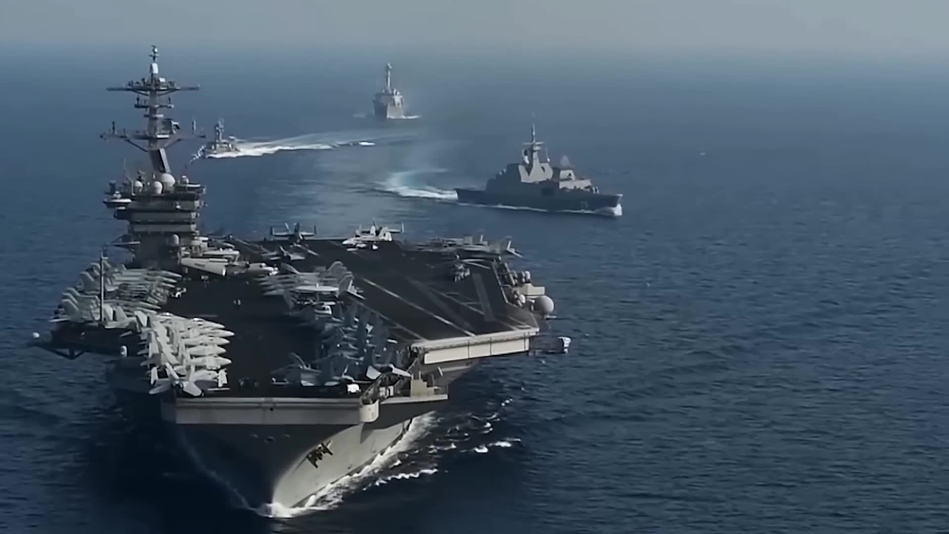 Operations and systems at stern of nuclear supercarrier