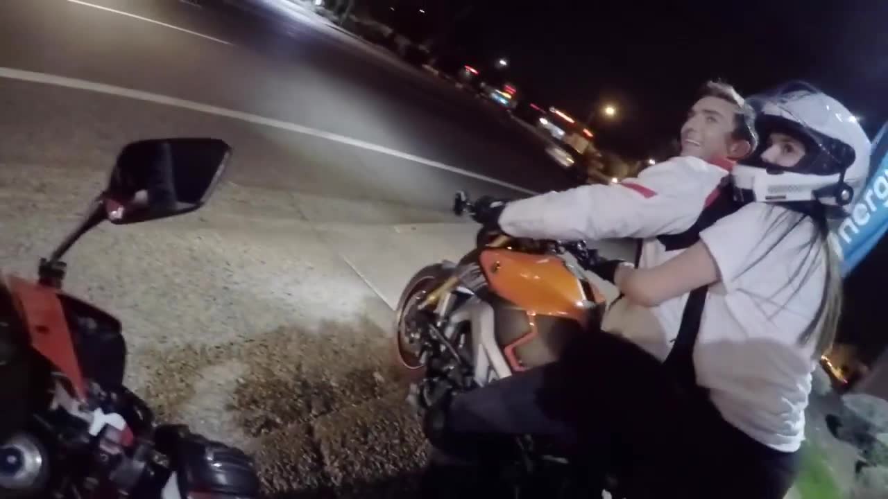 Group of riders attempt to meet women using motorcycles as conversation starters
