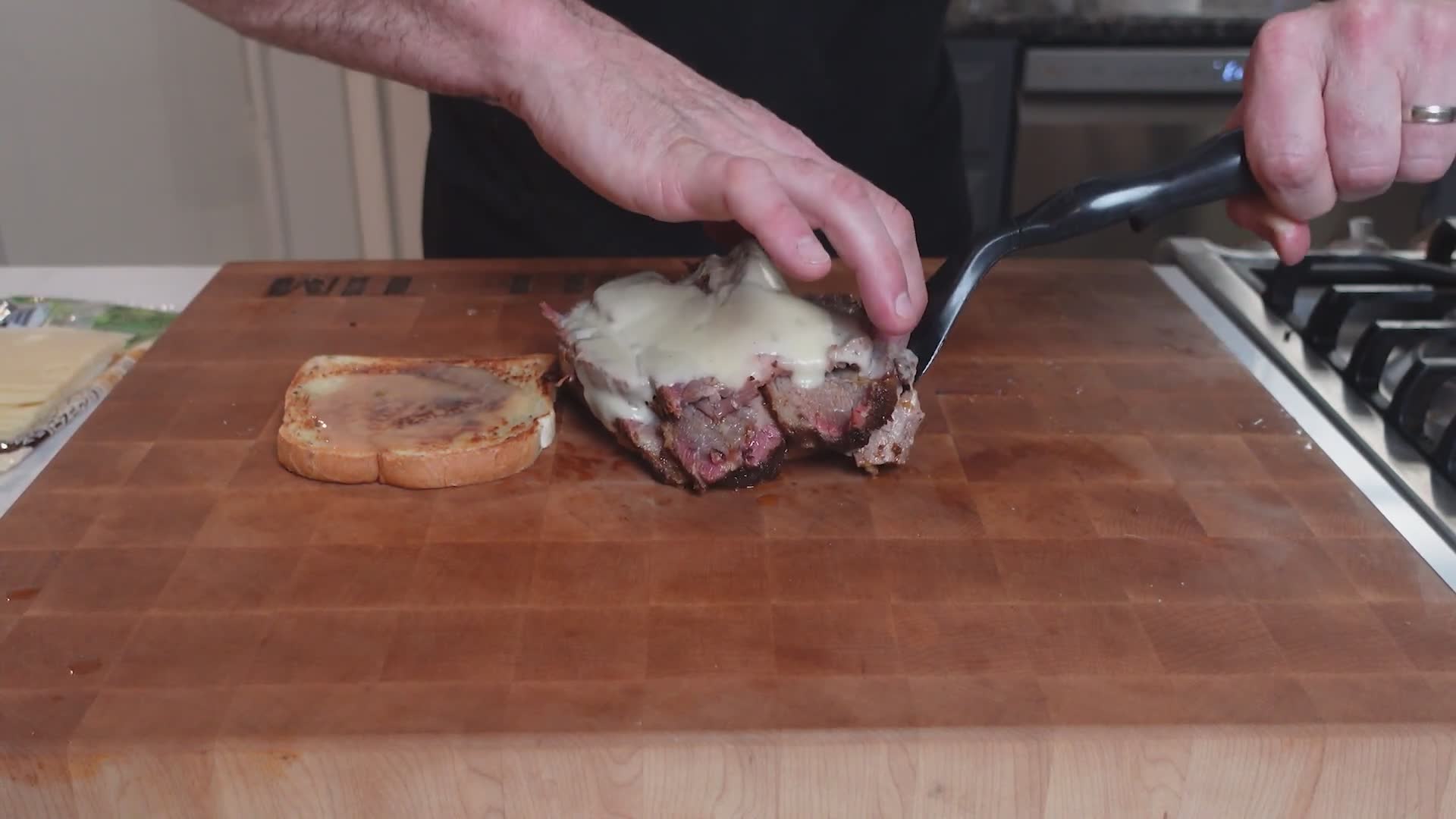 Classic Reuben sandwich made with homemade smoked corned beef brisket