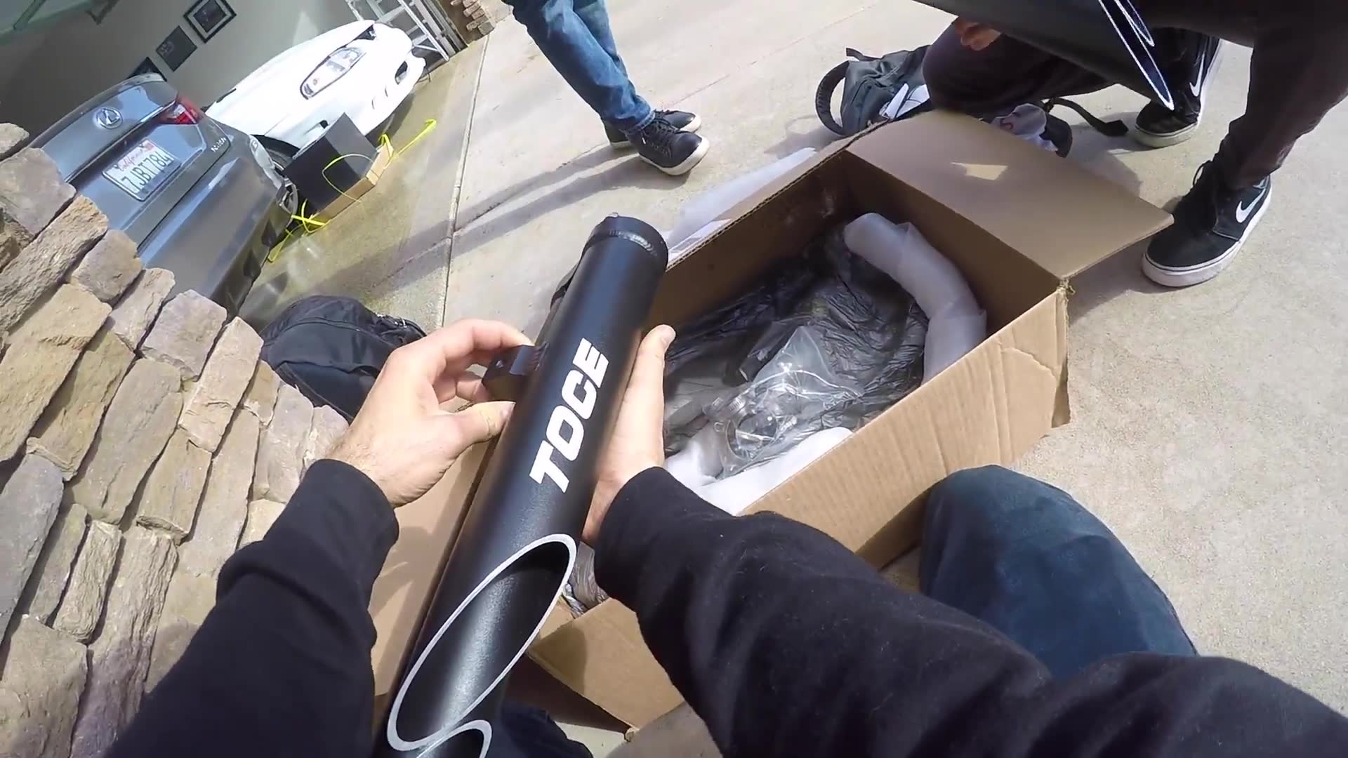 Installing aftermarket Toce performance exhaust system on Yamaha R1 motorcycle