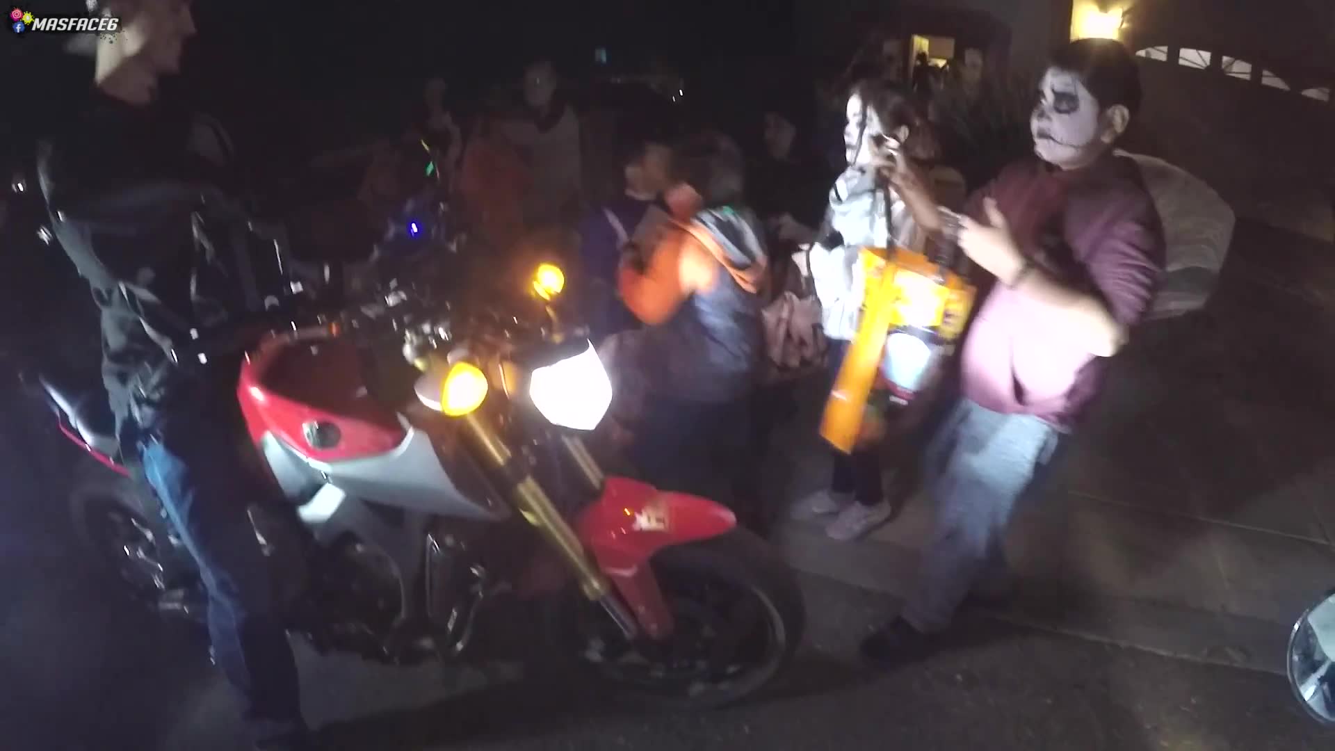 Halloween candy collection using motorcycles to visit over one thousand houses