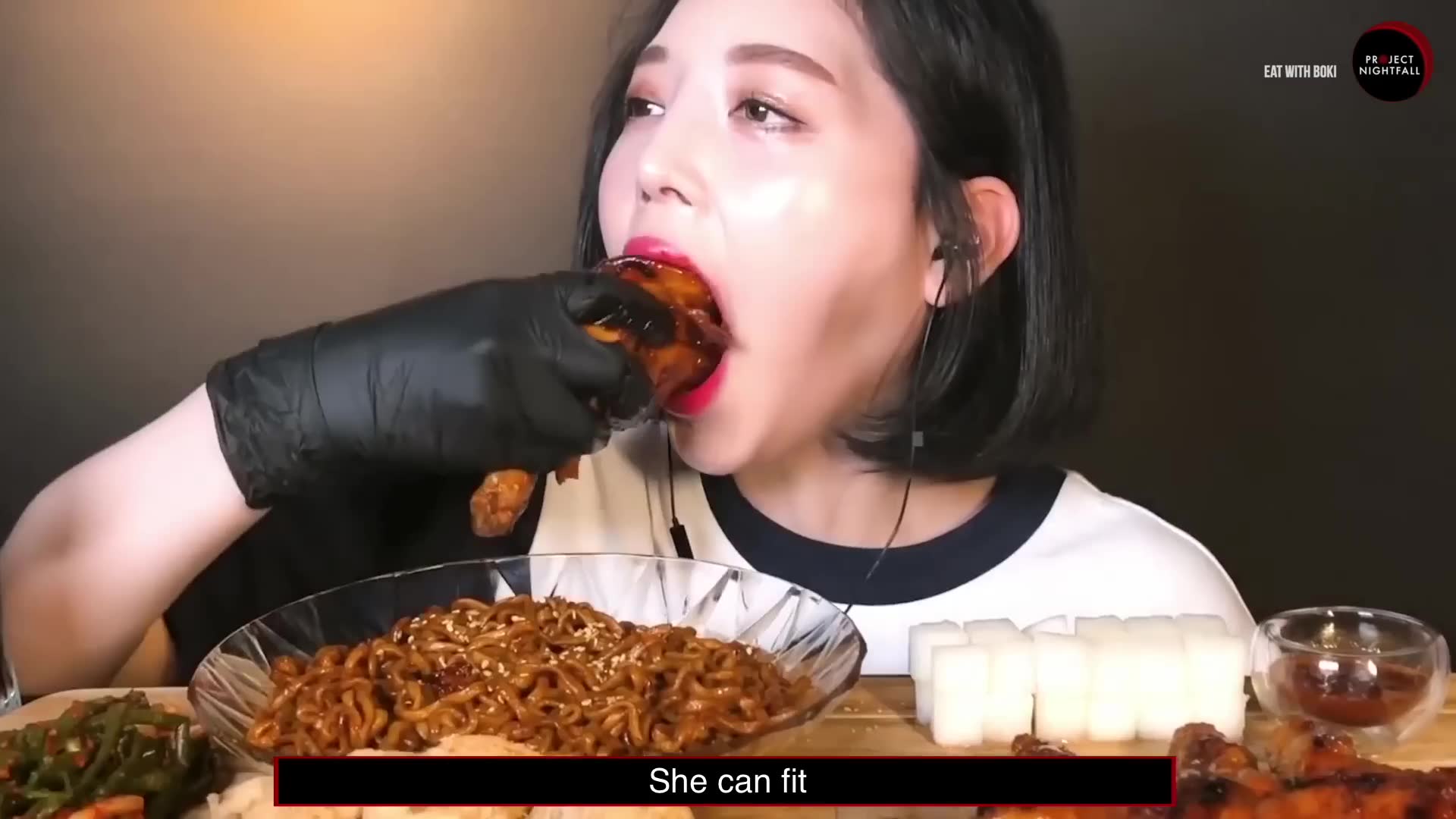Is this skinny girl making completely fake mukbang food videos