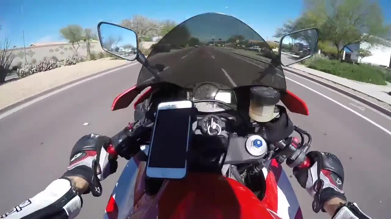 Remote control vehicle destroyed during crash caught on motorcycle camera