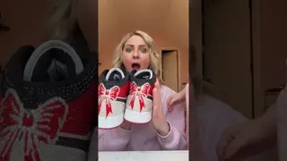 I CANT BELIEVE SHE OPENED MY NEW SHOES!! 😭🤣 How cute are they though?!? 😍 #shoes #cheer #shorts