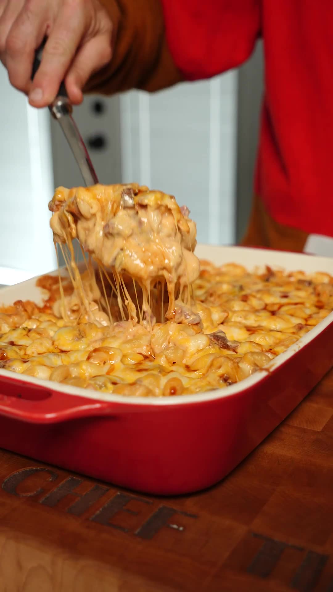 Korean-style mac and cheese with gochujang braised beef ribs