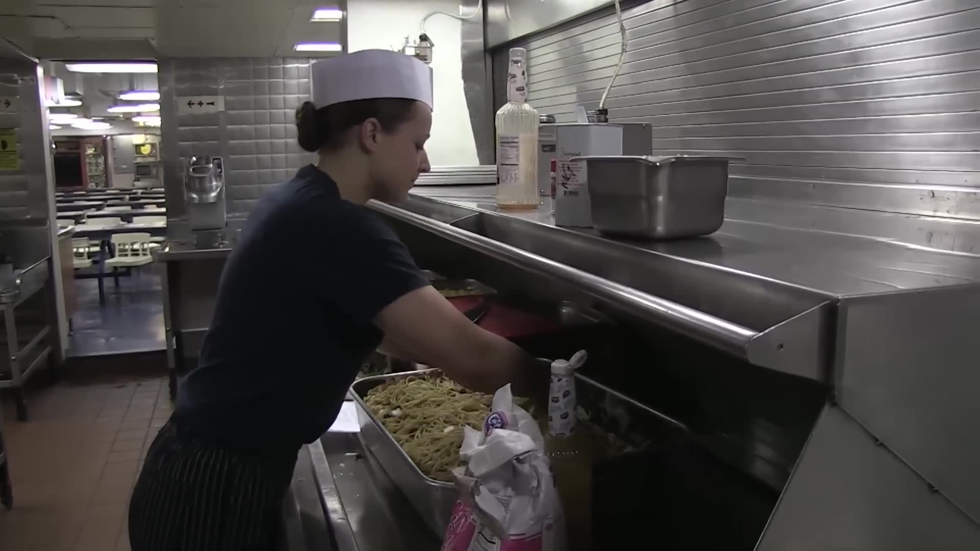 Holiday meal service for deployed carrier crew