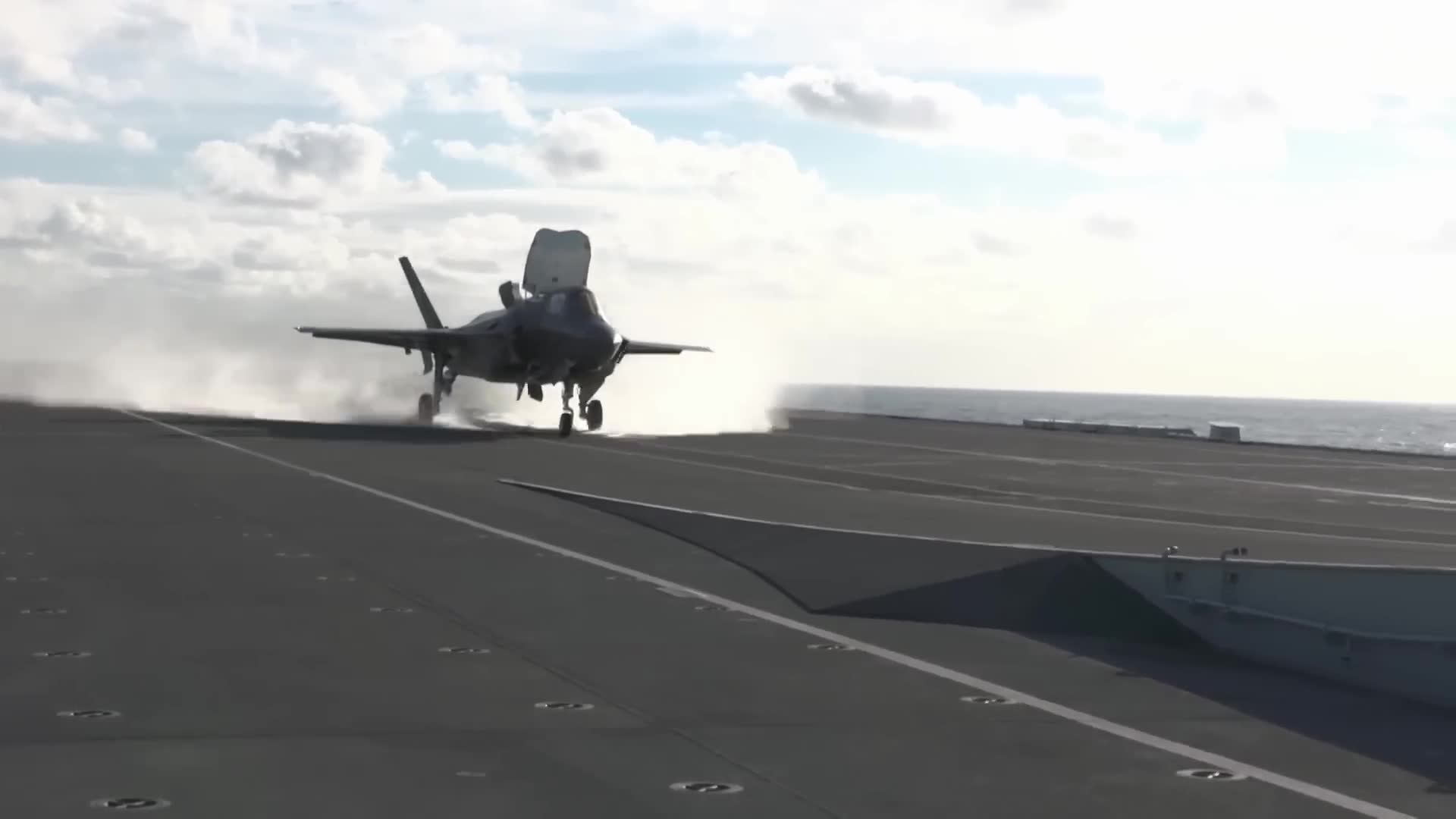 Stealth fighter ditches during carrier operations